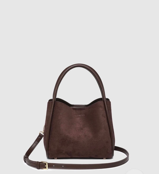 Steffie Suedette Mini Tote Bag - Chocolate