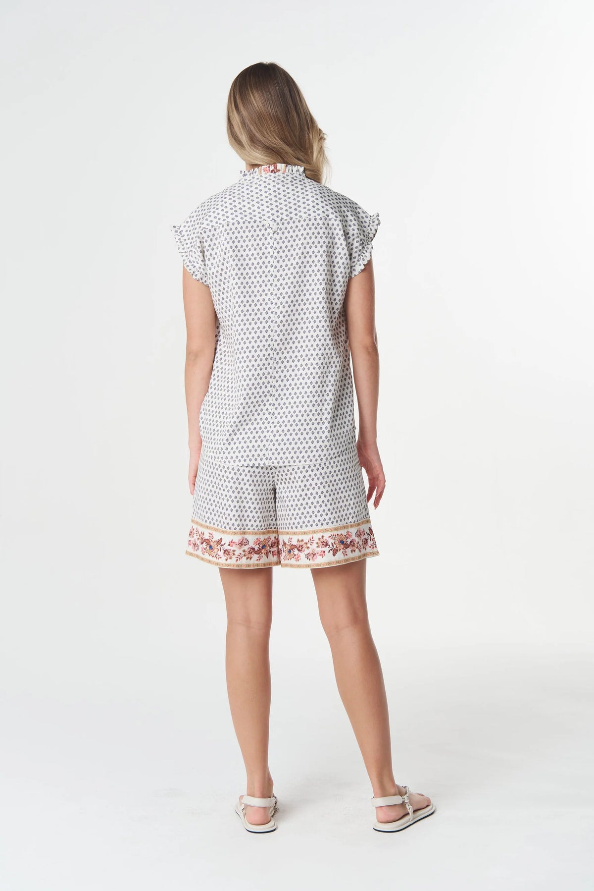 Sunray Cotton Blouse - Sunset Manor Print