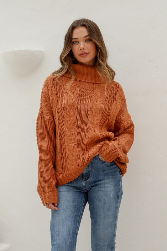 Tuscan Cable Knit -Tan