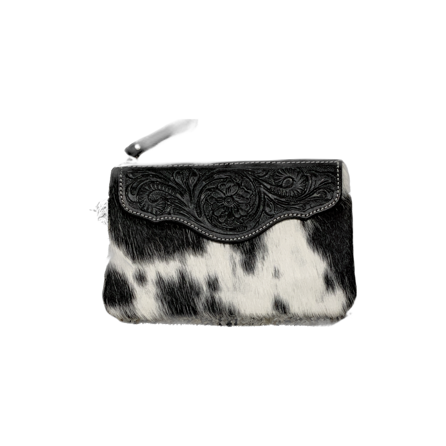 Ohdina leather carved clutch Black