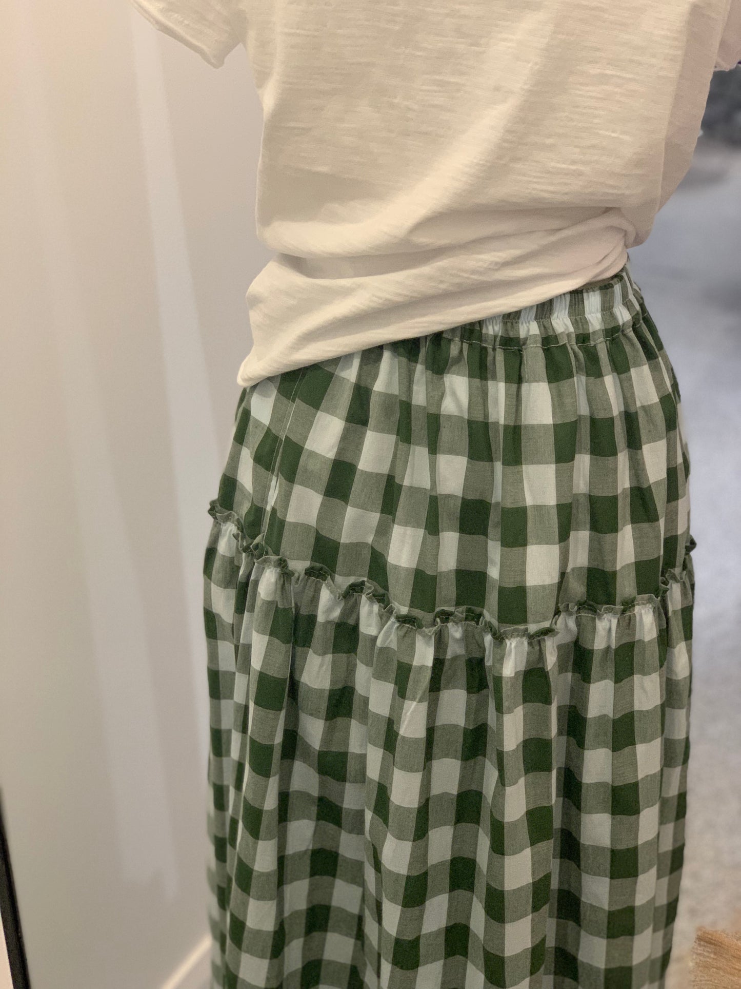 LJC Designs Stella Olive Check Skirt